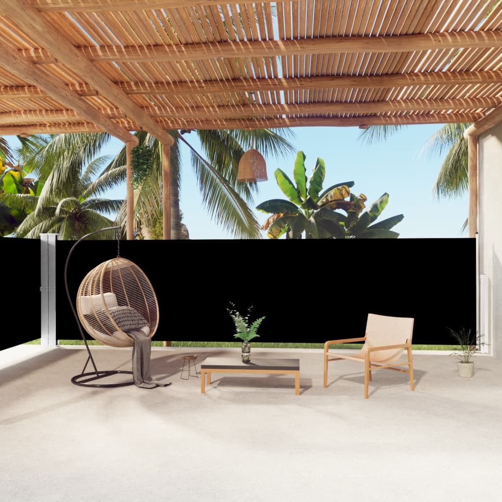 Windscherm Uittrekbaar 160X1000 Cm Zwart 160 x 1000 cm