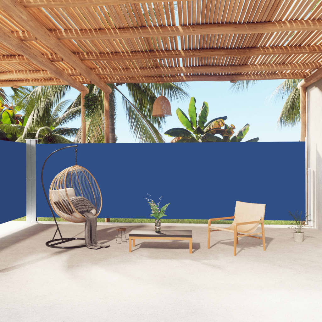 Tuinscherm Uittrekbaar 180X1000 Cm Blauw 180 x 1000 cm