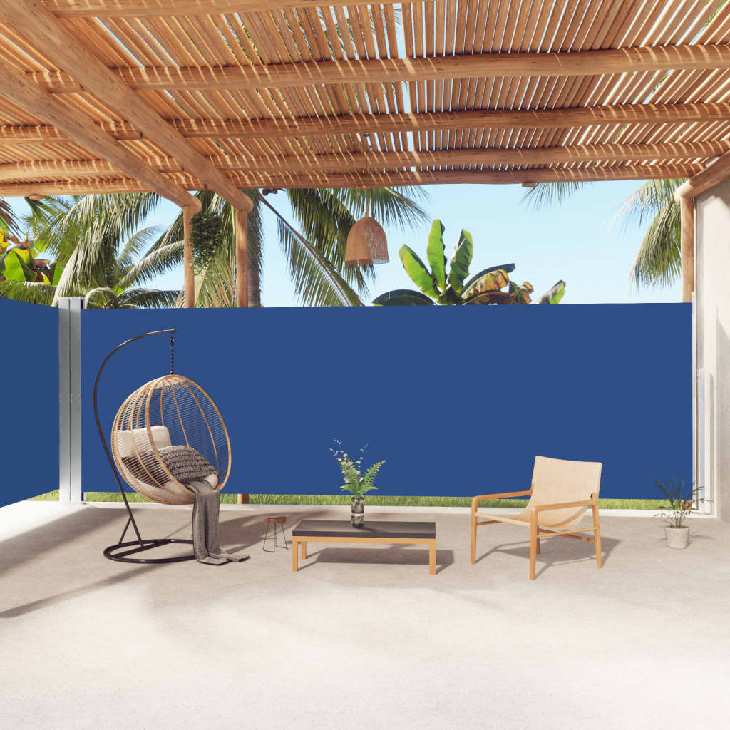 Tuinscherm Uittrekbaar 200X1000 Cm Blauw 200 x 1000 cm