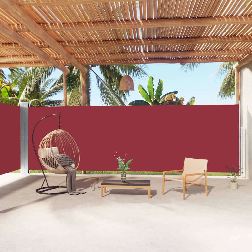 Tuinscherm Uittrekbaar 200X1000 Cm Rood 200 x 1000 cm