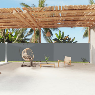 Tuinscherm Uittrekbaar 180X1200 Cm Antracietkleurig 180 x 1200 cm