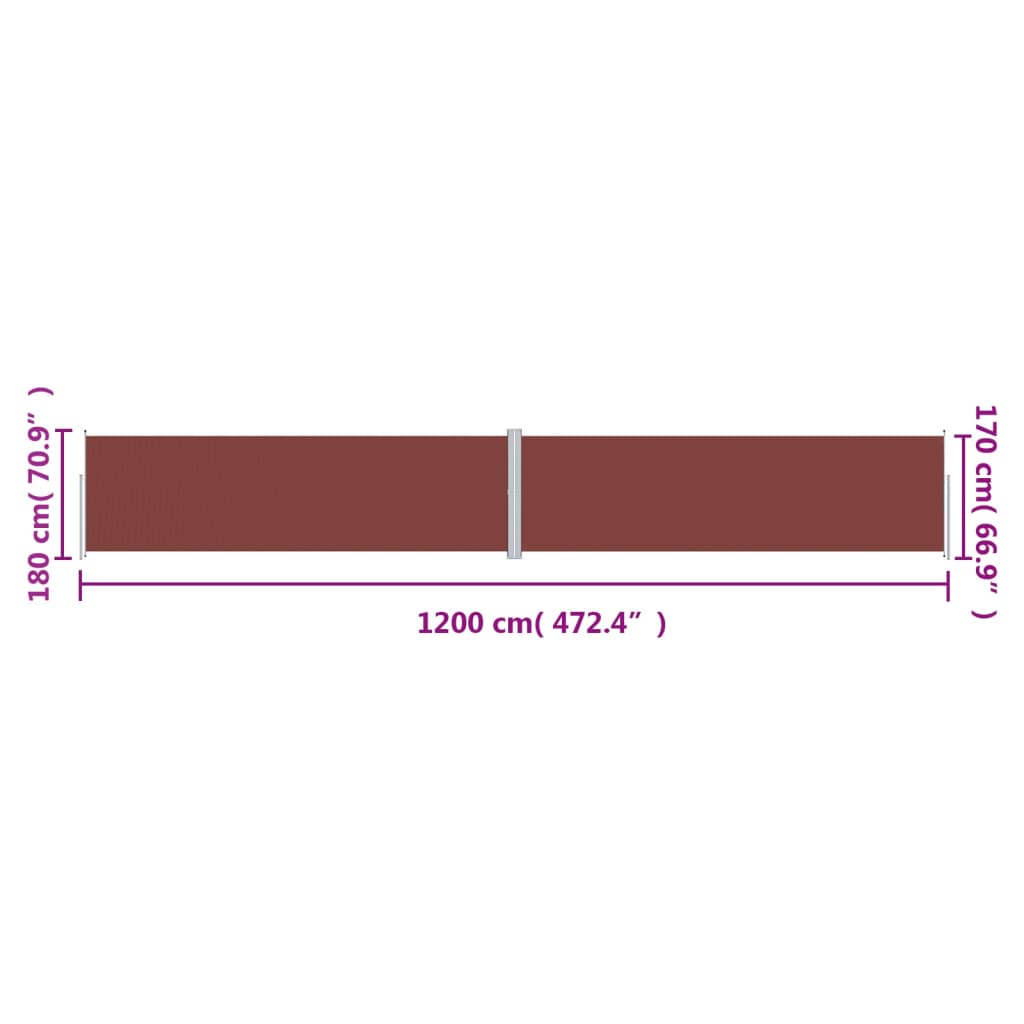 Tuinscherm Uittrekbaar 180X1200 Cm Bruin 180 x 1200 cm