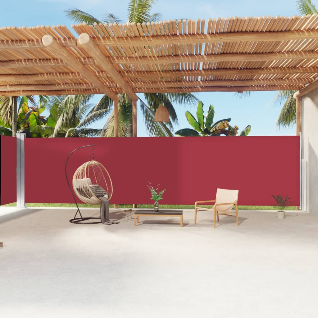 Tuinscherm Uittrekbaar 200X1200 Cm Rood 200 x 1200 cm