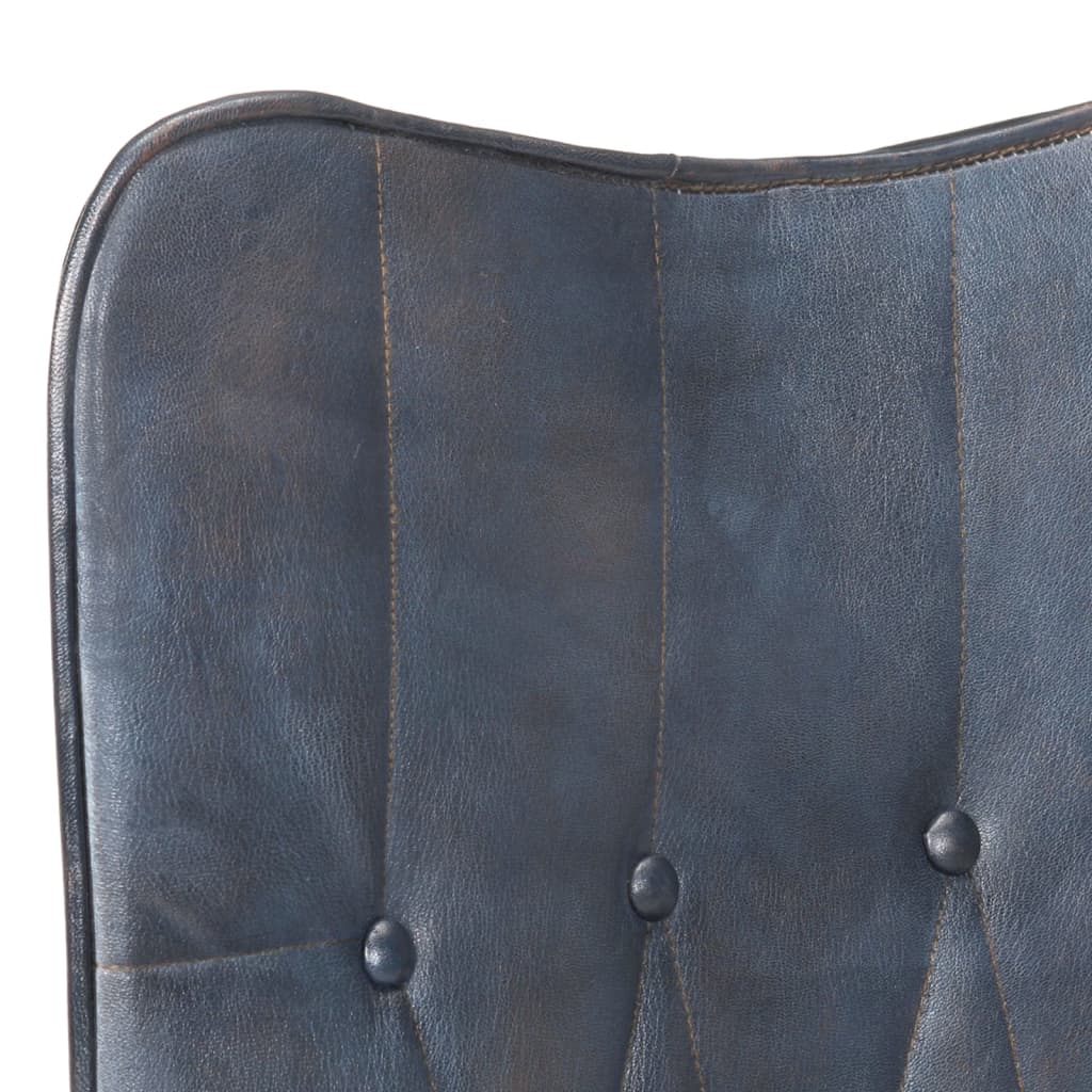 Fauteuil echt leer grijs