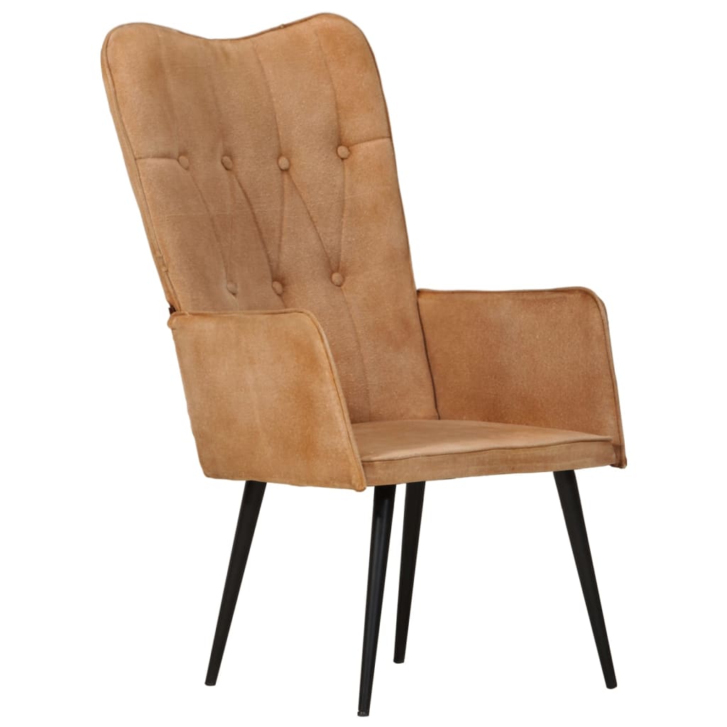 Fauteuil canvas bruin