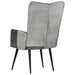 Fauteuil echt leer grijs