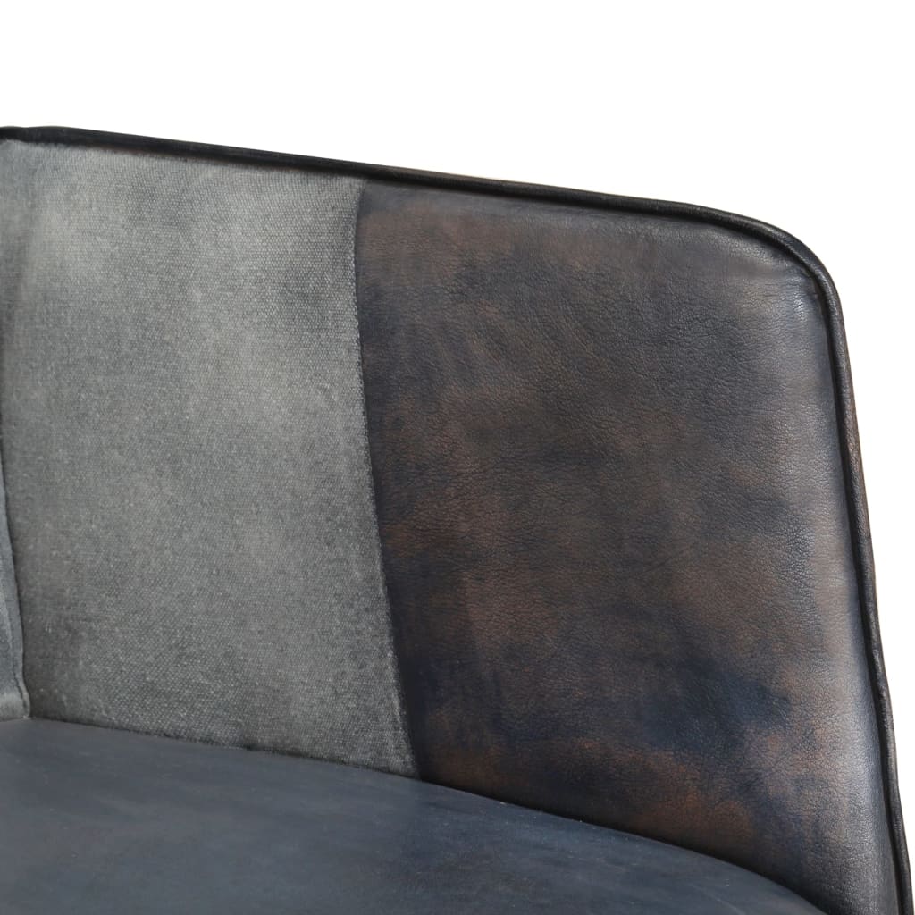 Fauteuil echt leer grijs