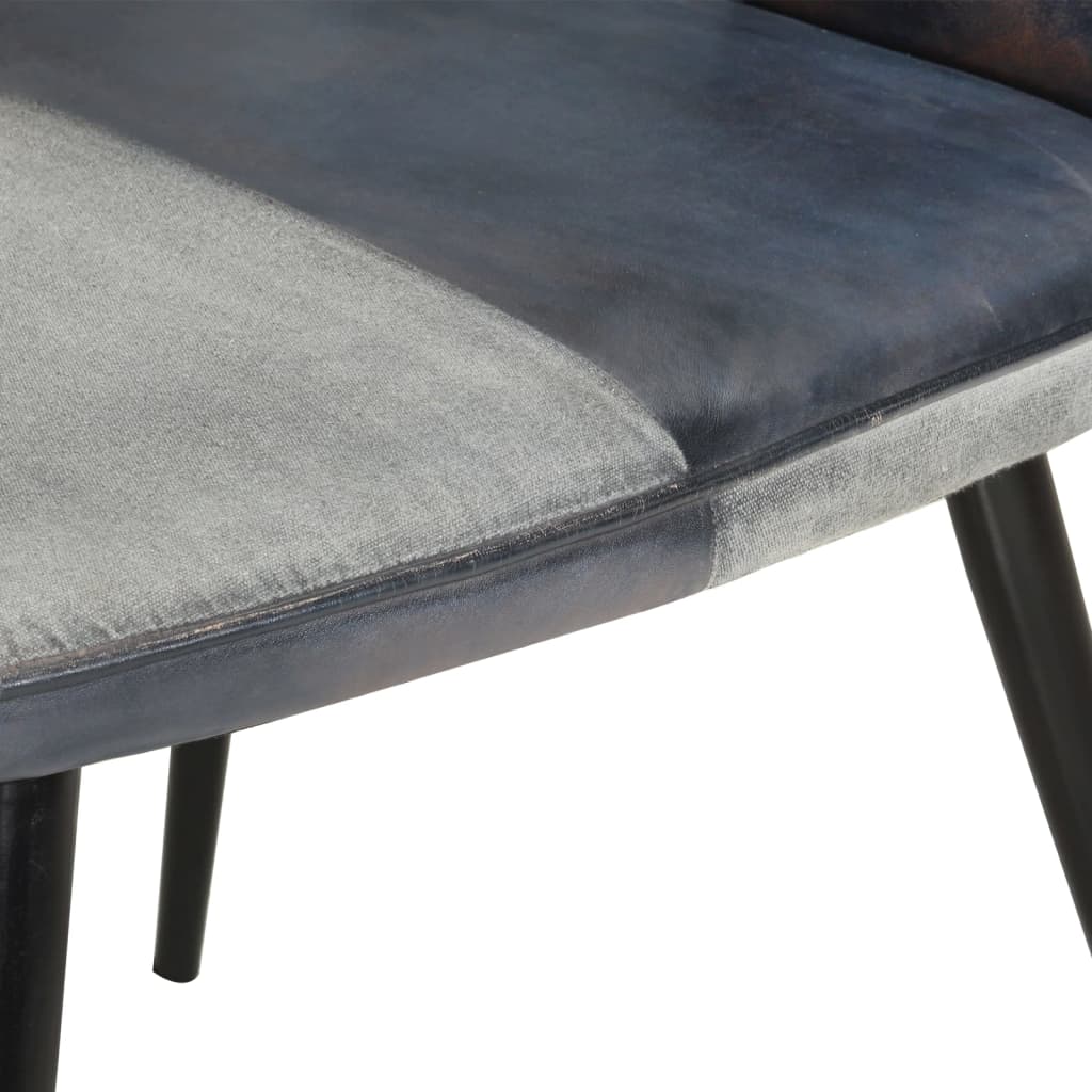 Fauteuil echt leer grijs