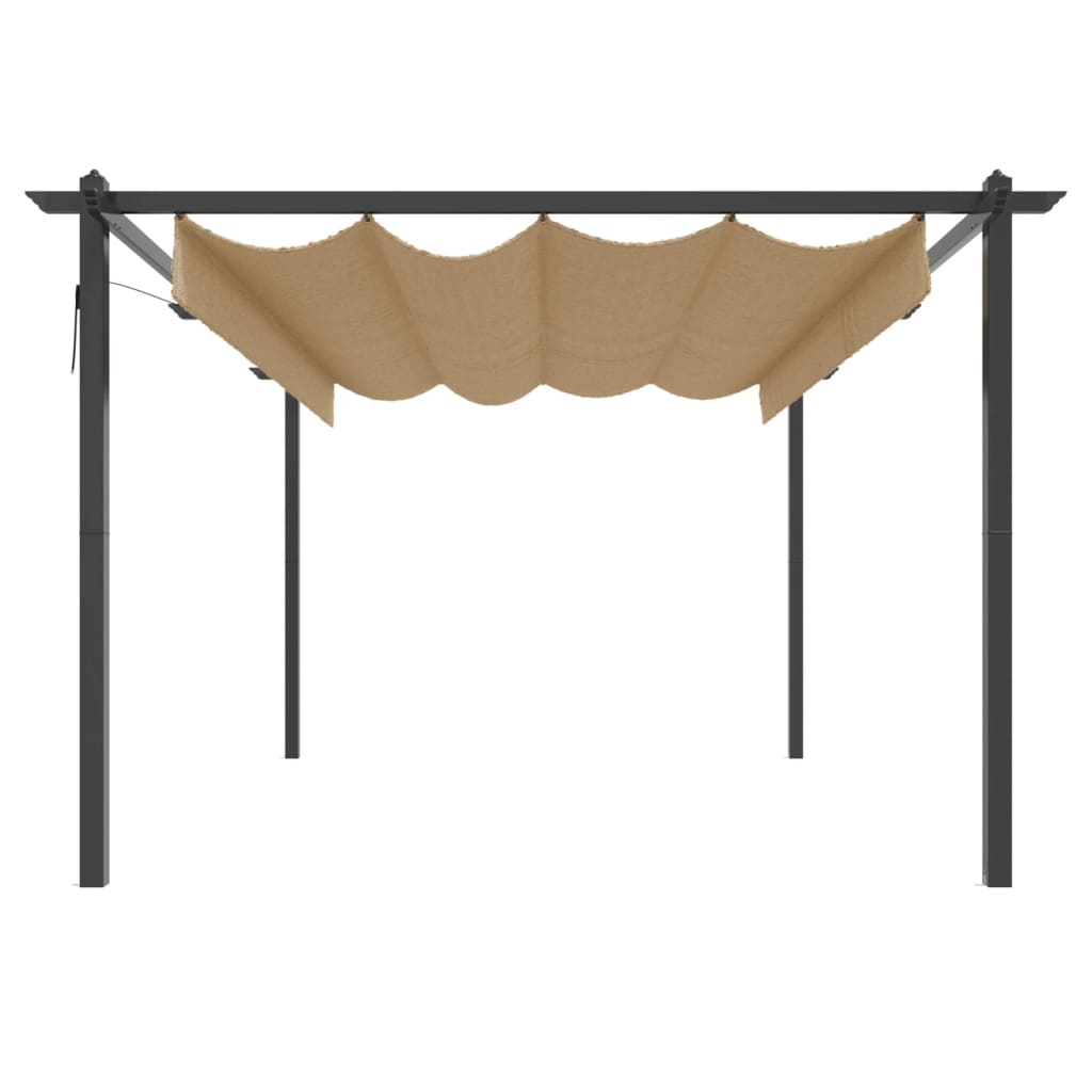 Tuinprieel met uittrekbaar dak 4x3 m taupe