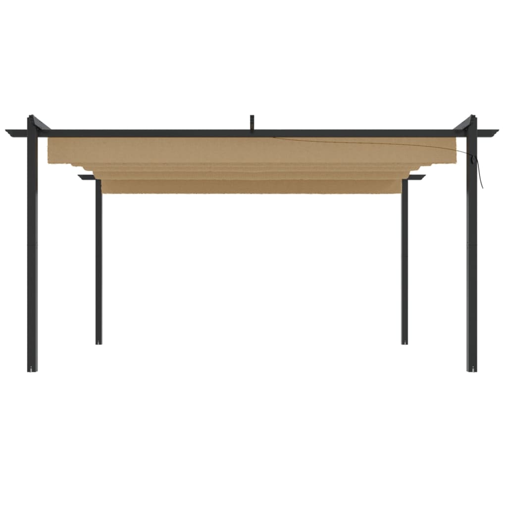 Tuinprieel met uittrekbaar dak 4x3 m taupe