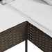 Loungebank met kussens L-vormig poly rattan bruin