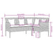 Loungebank met kussens L-vormig poly rattan bruin