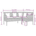 Loungebank met kussens L-vormig poly rattan grijs