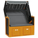 Strandstoel met luifel poly rattan en hout zwart en antraciet