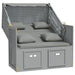 Strandstoel met kussens poly rattan en massief hout grijs