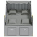 Strandstoel met kussens poly rattan en massief hout grijs