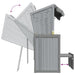 Strandstoel met kussens poly rattan en massief hout grijs