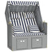 Strandstoel met kussens poly rattan en hout blauw en wit