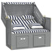 Strandstoel met kussens poly rattan en hout blauw en wit