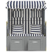 Strandstoel met kussens poly rattan en hout blauw en wit