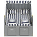 Strandstoel met kussens poly rattan en hout blauw en wit