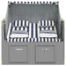 Strandstoel met kussens poly rattan en hout blauw en wit