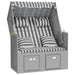 Strandstoel met kussens poly rattan en massief hout grijs wit