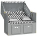 Strandstoel met kussens poly rattan en massief hout grijs wit