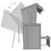 Strandstoel met kussens poly rattan en massief hout grijs wit