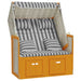 Strandstoel met kussens poly rattan en hout wit en grijs