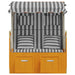 Strandstoel met kussens poly rattan en hout wit en grijs