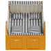 Strandstoel met kussens poly rattan en hout wit en grijs