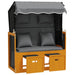 Strandstoel met kussen poly rattan en hout zwart en antraciet