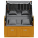 Strandstoel met kussen poly rattan en hout zwart en antraciet