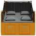 Strandstoel met kussen poly rattan en hout zwart en antraciet