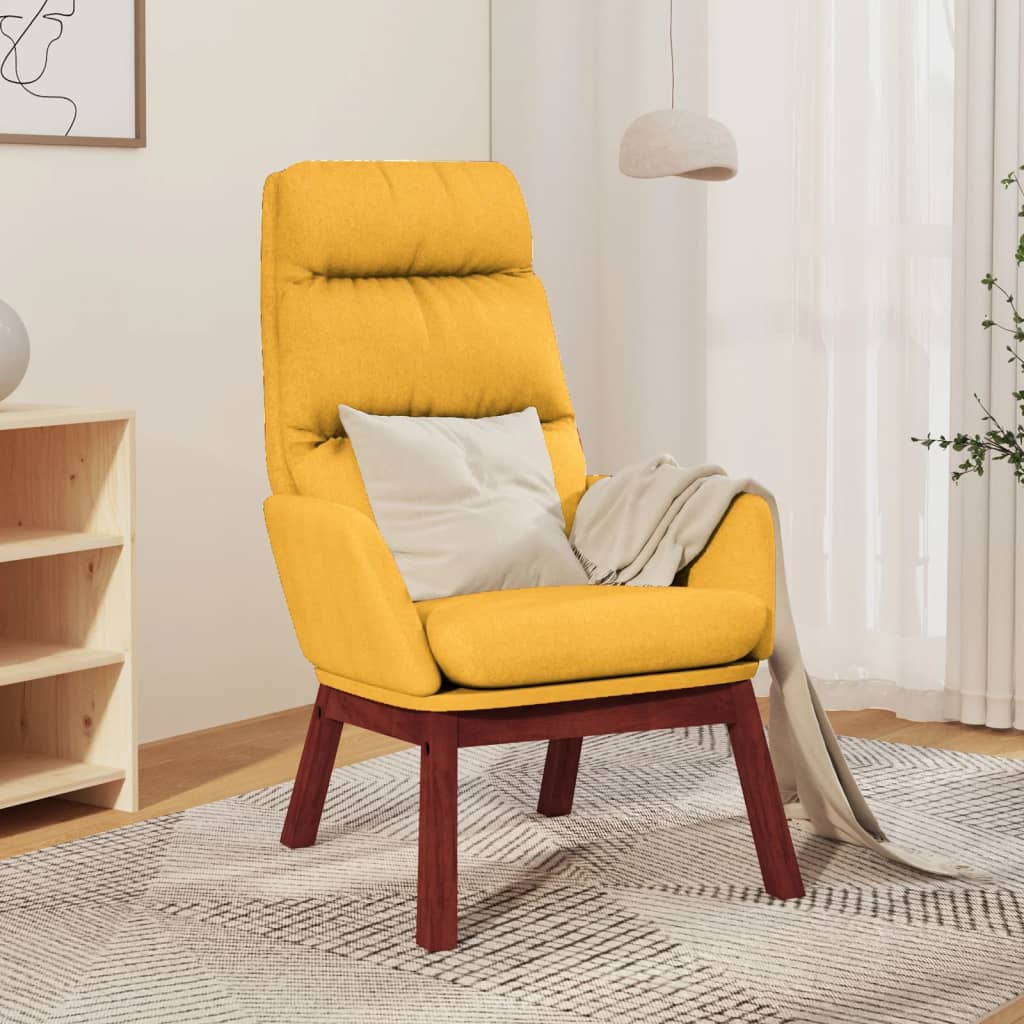 Relaxstoel stof mosterdgeel