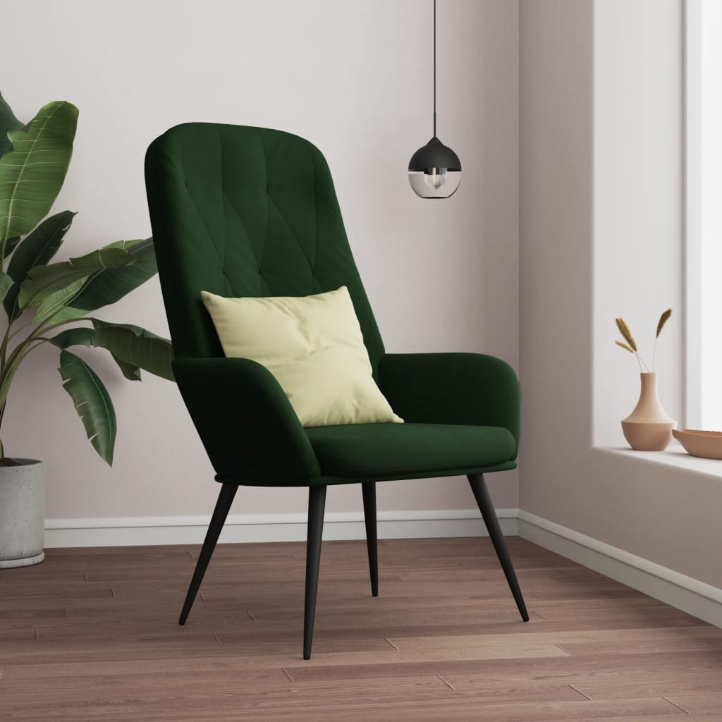 Relaxstoel fluweel donkergoen