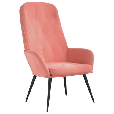 Relaxstoel fluweel roze