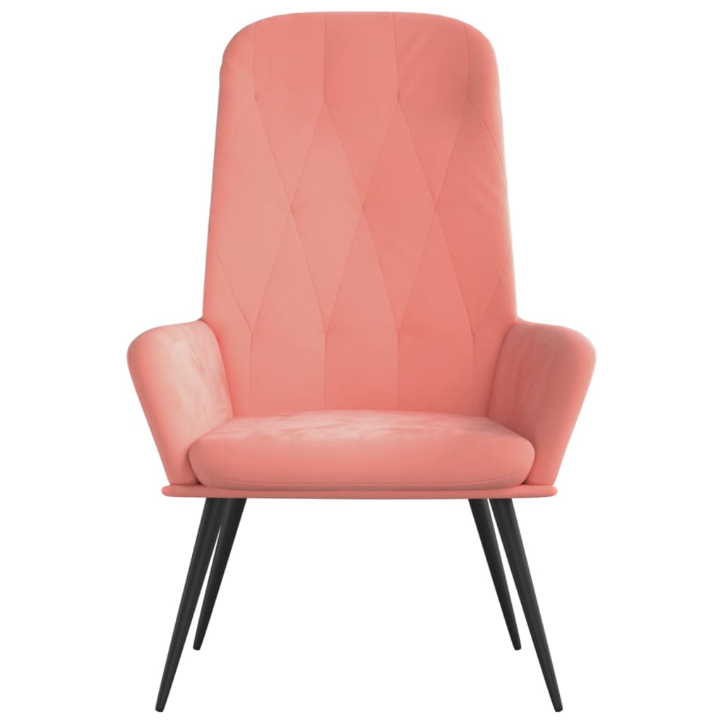 Relaxstoel fluweel roze