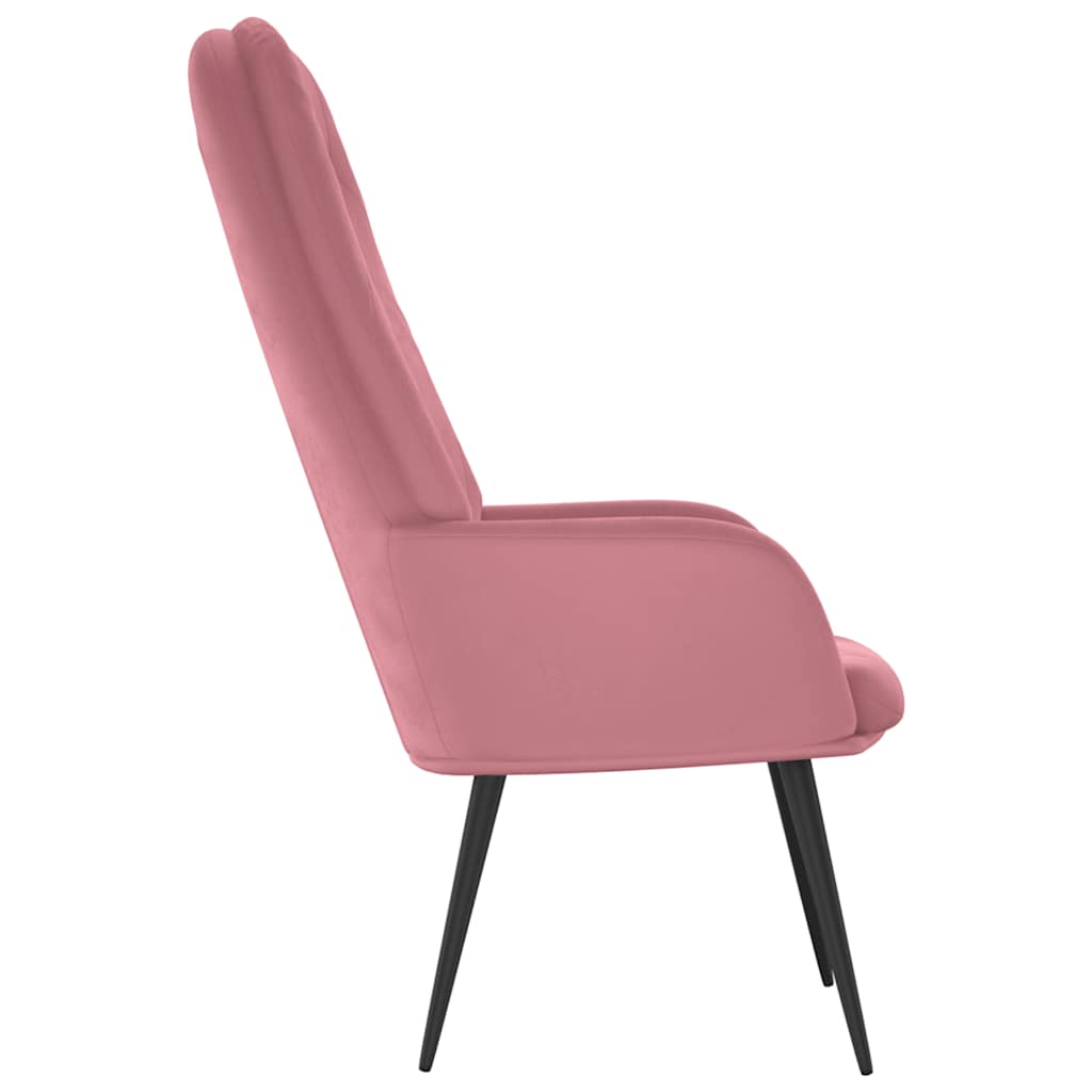 Relaxstoel fluweel roze