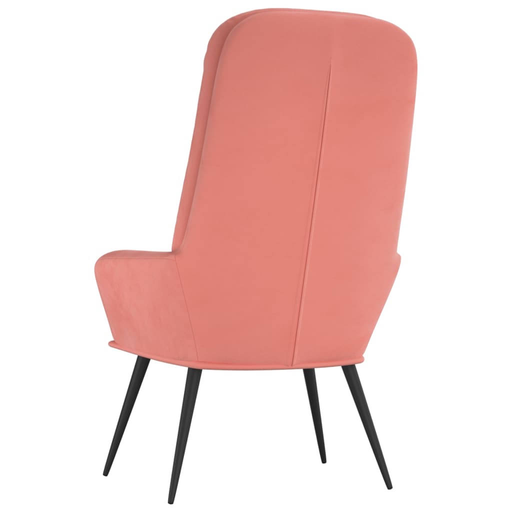 Relaxstoel fluweel roze