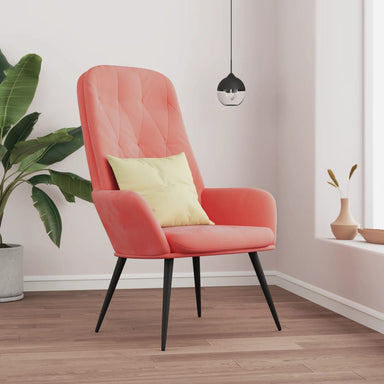 Relaxstoel fluweel roze