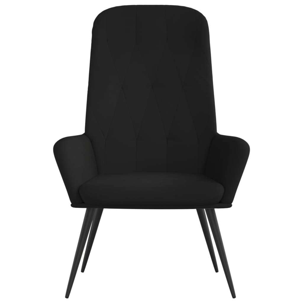 Relaxstoel fluweel zwart