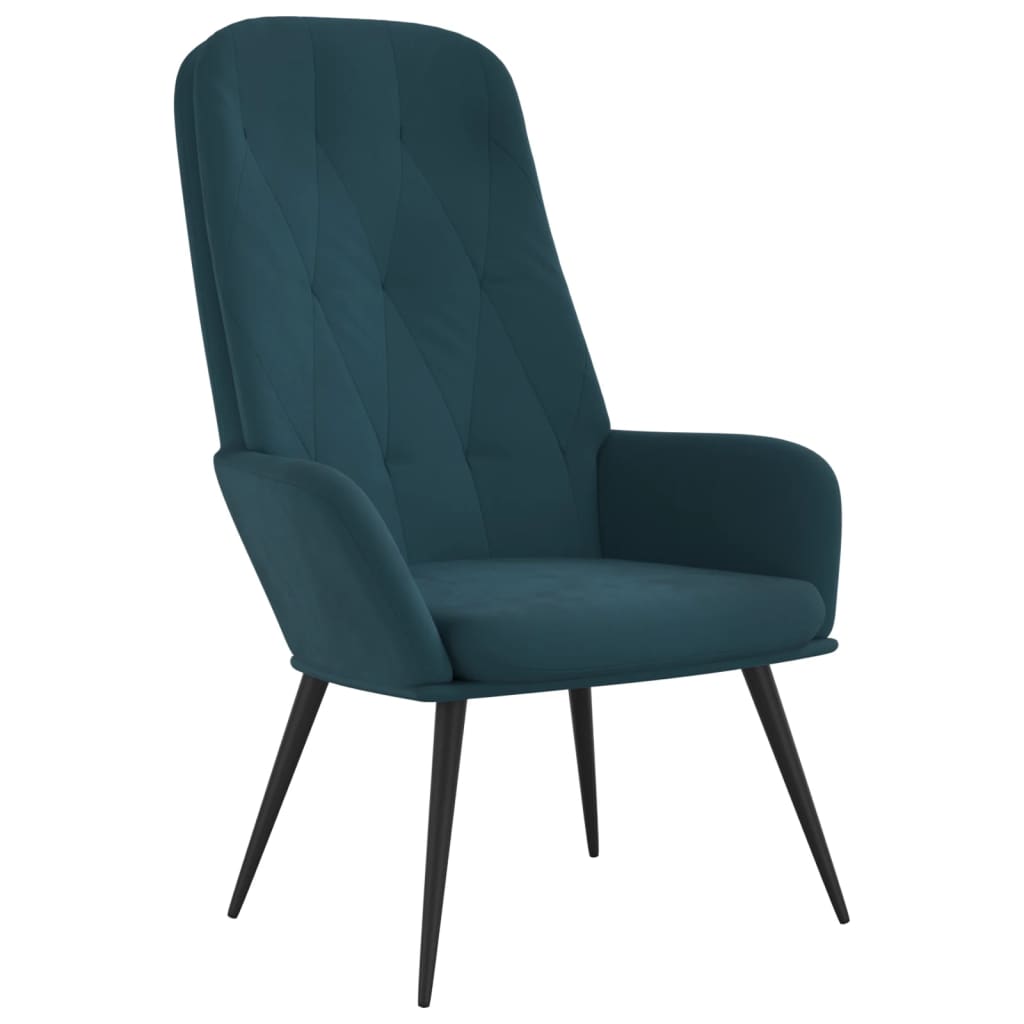 Relaxstoel fluweel blauw