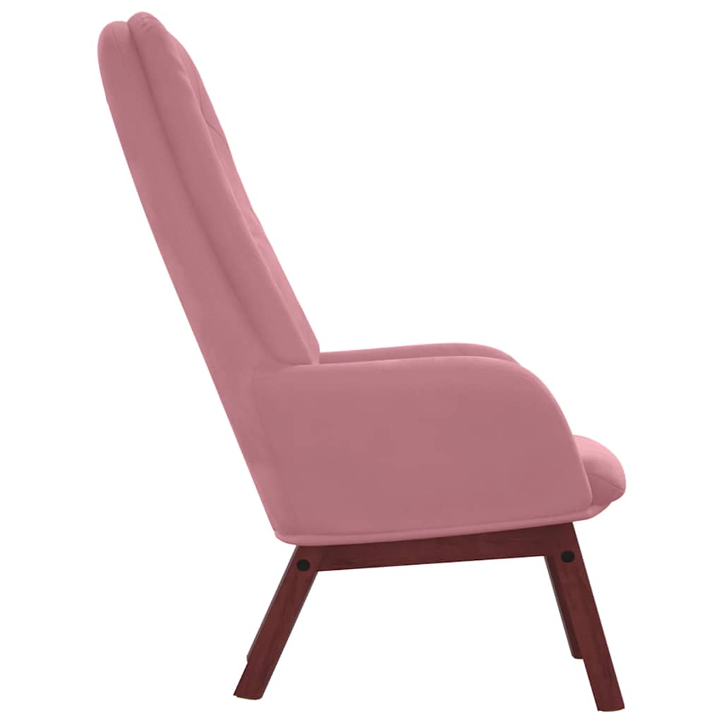 Relaxstoel fluweel roze
