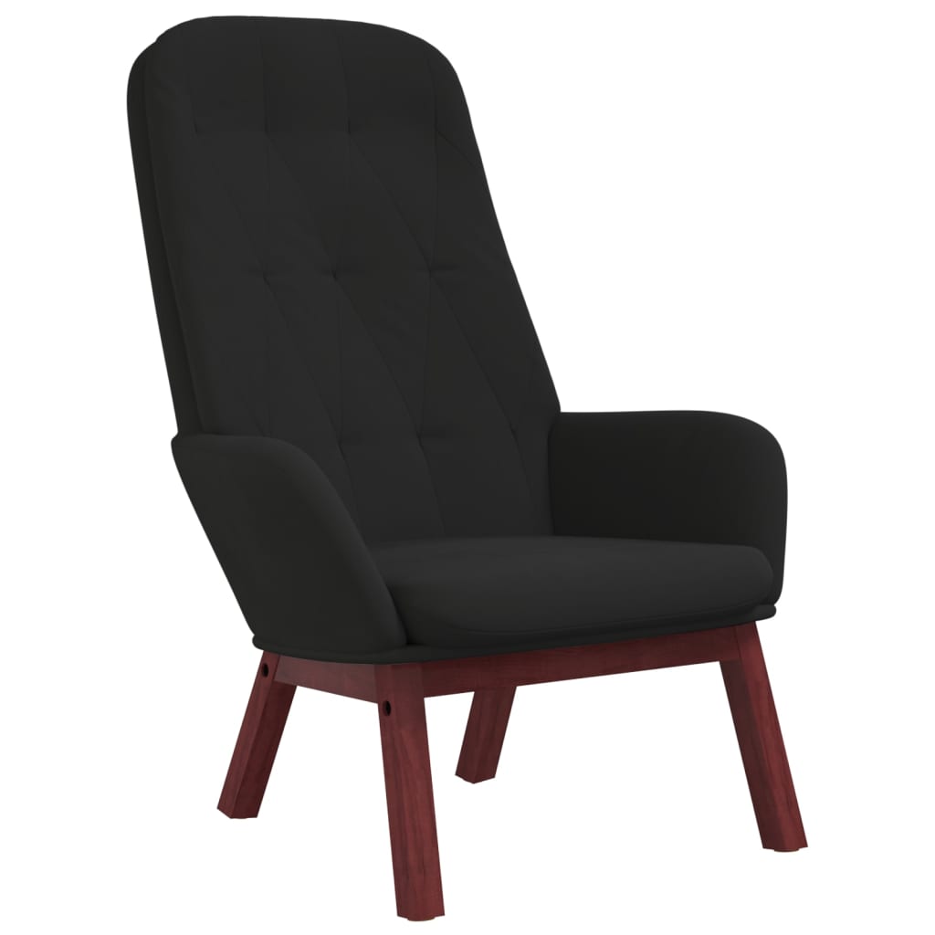 Relaxstoel fluweel zwart
