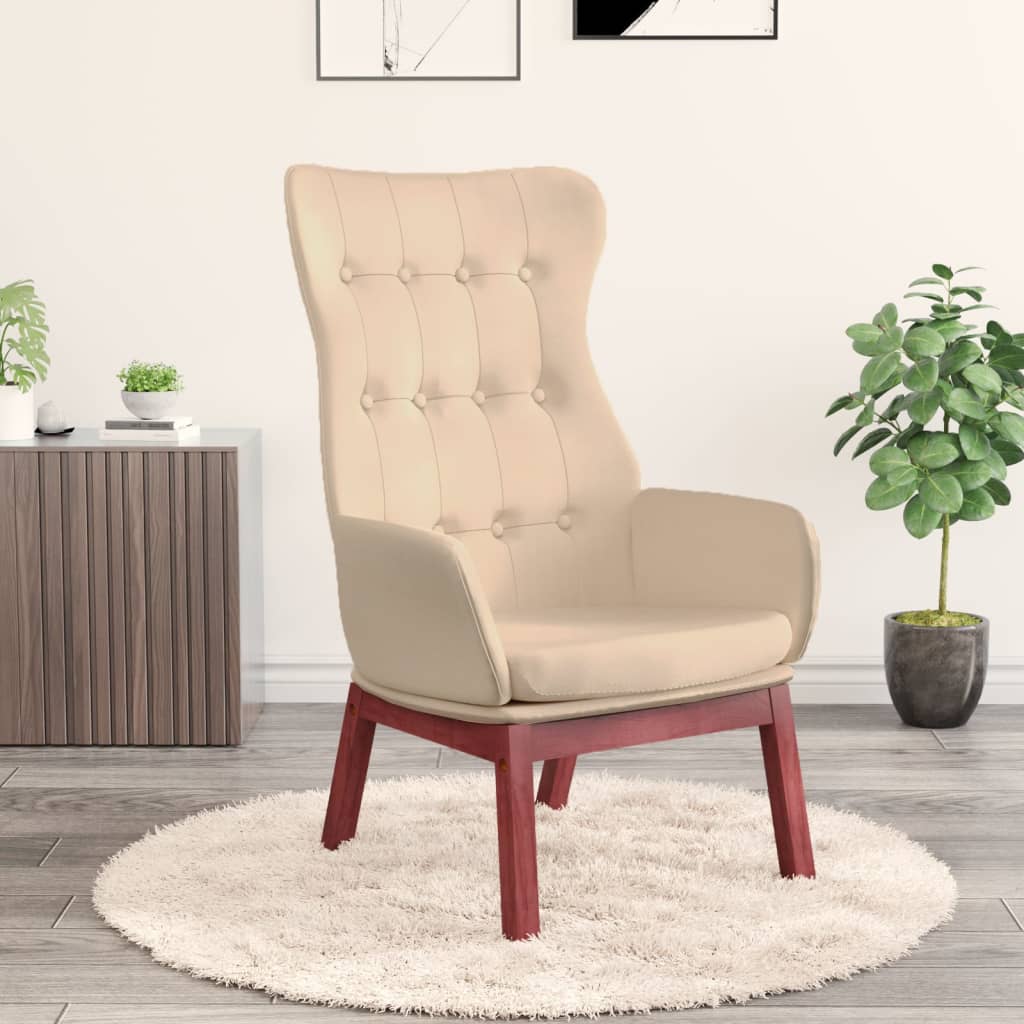 Relaxstoel stof crèmekleurig