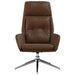 Relaxstoel echt leer bruin