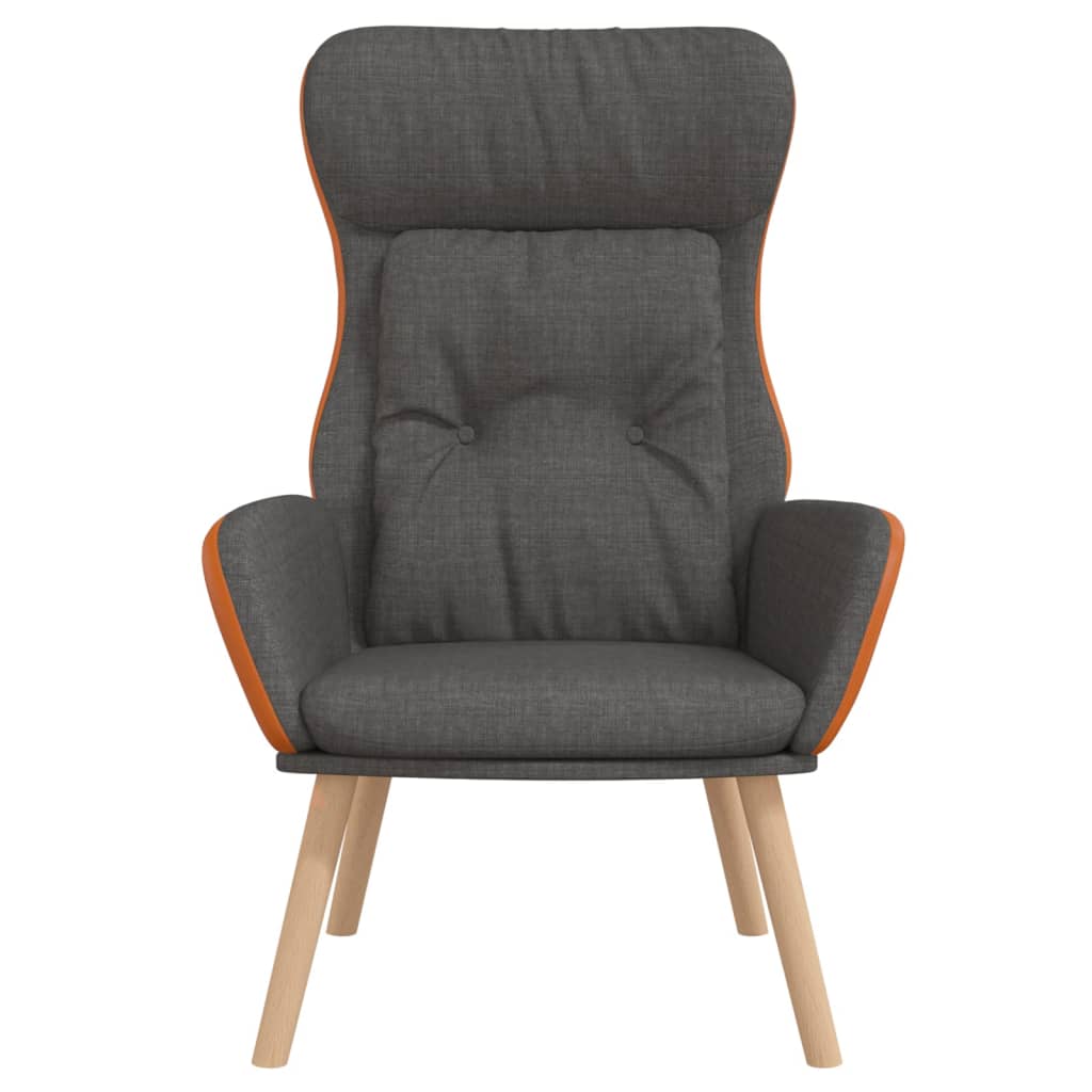 Relaxstoel stof en PVC donkergrijs
