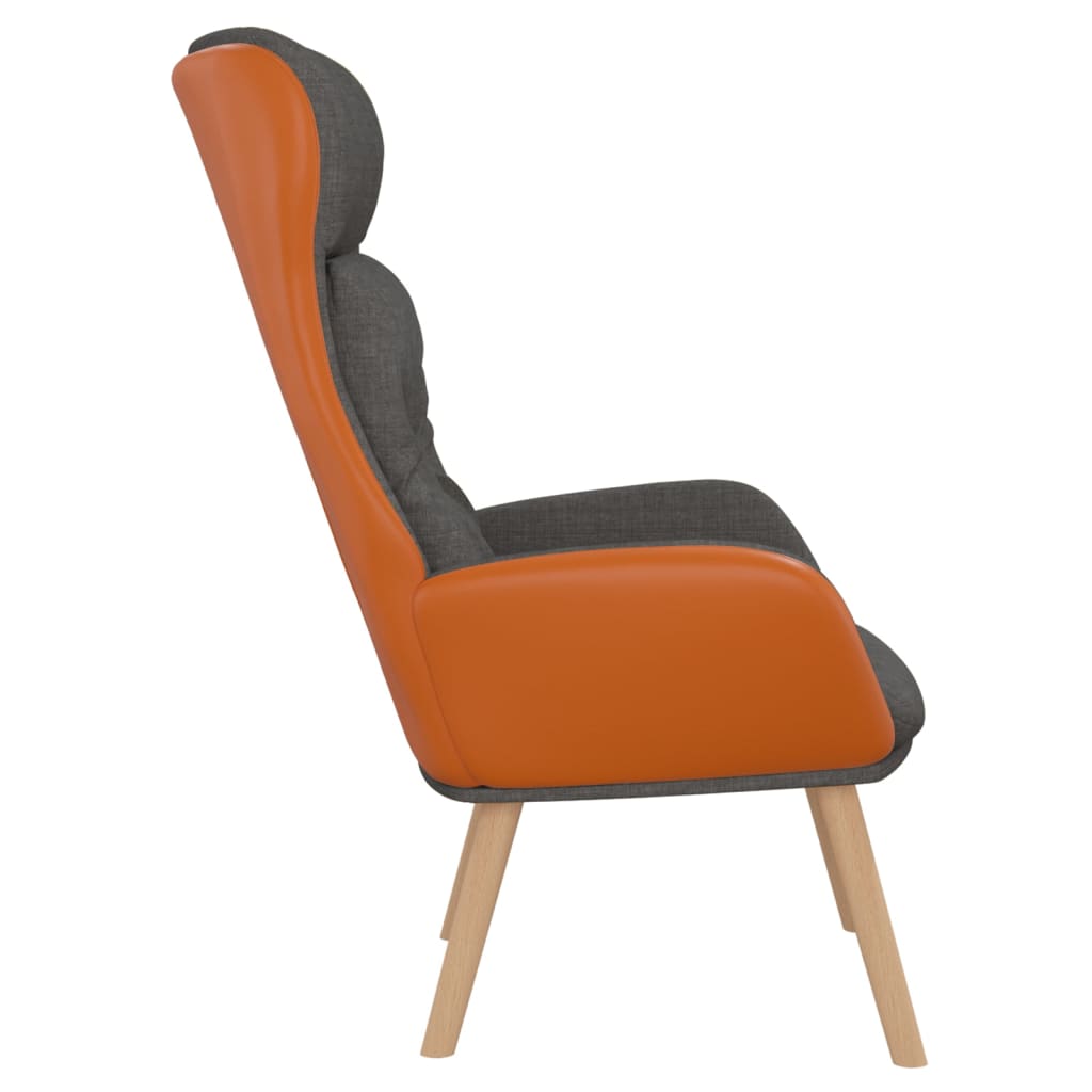 Relaxstoel stof en PVC donkergrijs